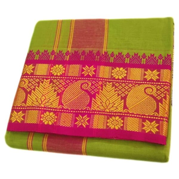 Mint Green Color 6 Inch Jacquard Cotton Dhoti
