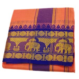 Kanakambaram Color 6 Inch Jacquard Cotton Dhoti