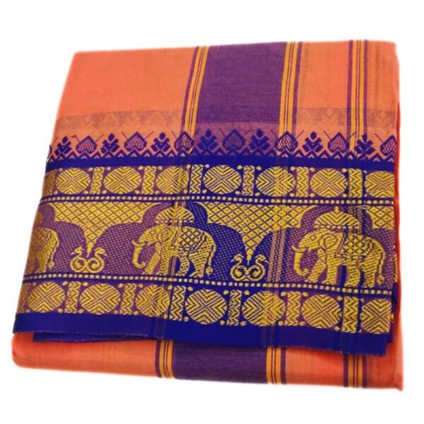 Kanakambaram Color 6 Inch Jacquard Cotton Dhoti