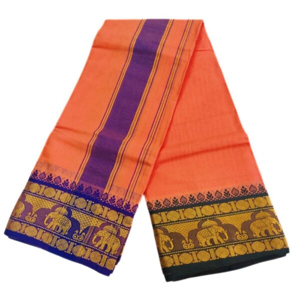 Kanakambaram Color 6 Inch Jacquard Cotton Dhoti - Image 2