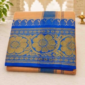 Light Kavi Color 8 Inch Jacquard Dhoti | Only Omkar Dhotis