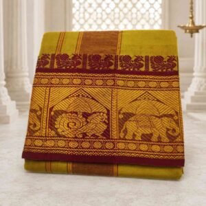 Mint Green Color 8 Inch Jacquard Dhoti | Only Omkar Dhoti