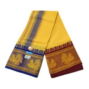 Sandal Color 8 Inch Jacquard Dhoti | Only Omkar Dhotis