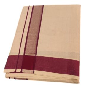 Light Kavi Color Dhoti With 2 Inch Gundanji Border