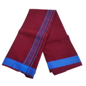 Maroon Color Dhoti With 2 Inch Gundanji Border