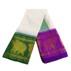 Elephant Designed 10 Inch Jacquard Dhoti
