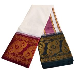 Mango Flower Designed 10 Inch Jacquard Dhoti