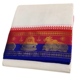 Double Color Lingam Nandhi Designed Border Premium Quality Dhoti