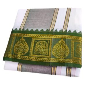 Jacquard Premium White Cotton Dhoti