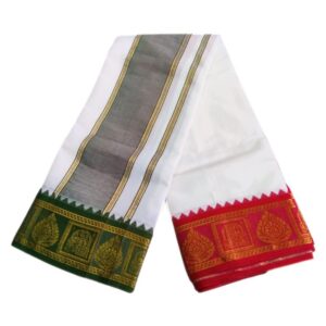 Jacquard Premium White Cotton Dhoti