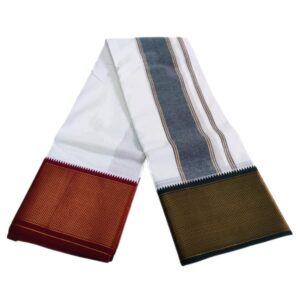 32 Kan Mayilkan Border Cotton White Dhoti