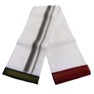 5 Kan Mayilkan Border Cotton White Dhoti