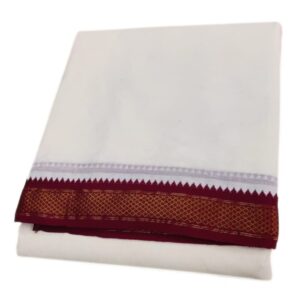 5 Kan Mayilkan Border Cotton Half White Dhoti