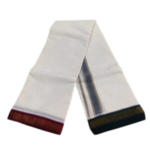 5 Kan Mayilkan Border Cotton Half White Dhoti