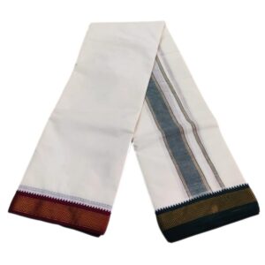 7 Kan Mayilkan Border Cotton Half White Dhoti