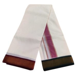 10 Kan Mayilkan Border Cotton Half White Dhoti