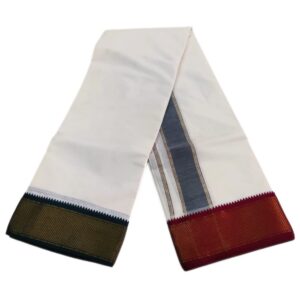 16 Kan Mayilkan Border Cotton Half White Dhoti