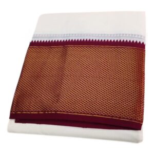 32 Kan Mayilkan Border Cotton Half White Dhoti