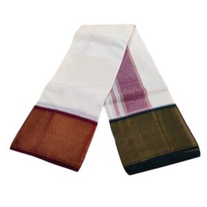 32 Kan Mayilkan Border Cotton Half White Dhoti