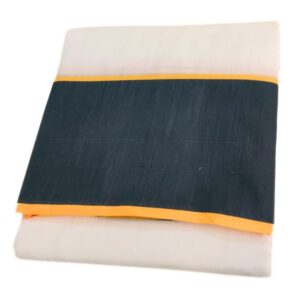 6 Inch Kundanji Cotton Half White Dhoti