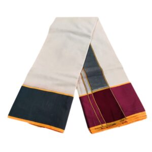 6 Inch Kundanji Cotton Half White Dhoti