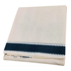 1 Inch Cotton Border Double Mokku Half White Dhoti