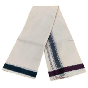 1 Inch Cotton Border Double Mokku Half White Dhoti