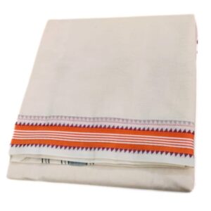 1 Inch Cotton Border Double Mokku Half White Dhoti