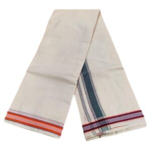 1 Inch Cotton Border Double Mokku Half White Dhoti