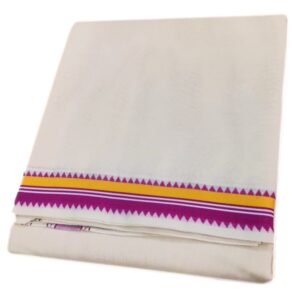 1 Inch Cotton Border Double Mokku Half White Dhoti