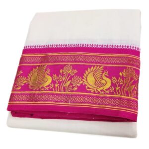 Peacock Designed Half White Premium Dhoti
