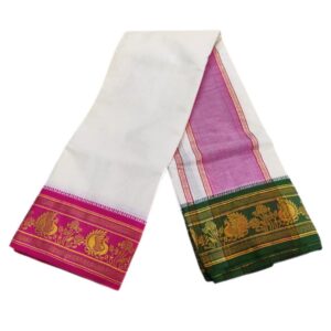 Peacock Designed Half White Premium Dhoti