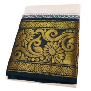 Flower Designed 10 Inch Jacquard Dhoti