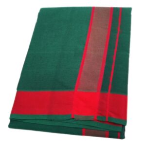 Green Color Dhoti With 2 Inch Gundanji Border