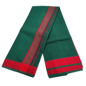 Green Color Dhoti With 2 Inch Gundanji Border