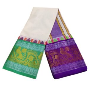Peacock Designed 10 Inch Jacquard Dhoti