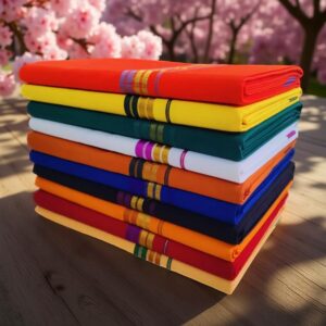 Rich Cotton Zari Fancy Border Color Dhotis