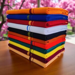 Rich Cotton Half Inch Border Color Dhotis