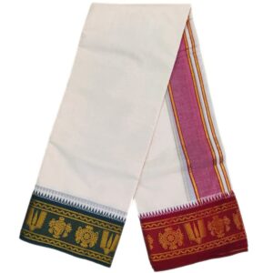 5 Inch Namam Sangu Chakra Designed Half White Dhoti 9×5