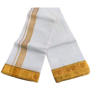 Gold Tissue Jari Border Premium Cotton Dhoti