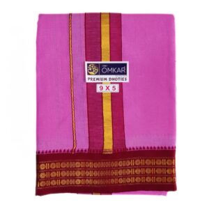 Majenta Color Rudraksham/Coin Border Dhoti
