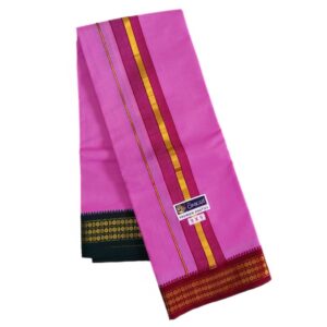 Majenta Color Rudraksham/Coin Border Dhoti