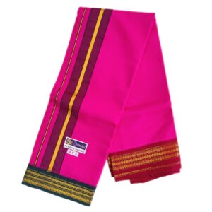 Pink Color Rudraksham/Coin Border Dhoti