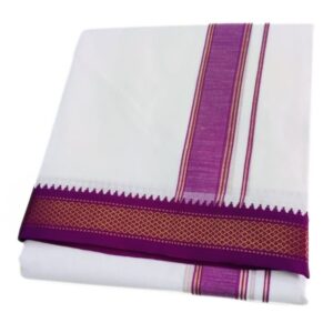 2 Inch Special Border White Mayilkan Dhoti