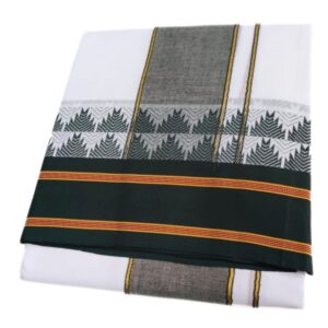 Double Tower Bavanji White Dhoti