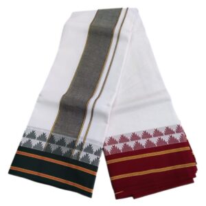 Double Tower Bavanji White Dhoti