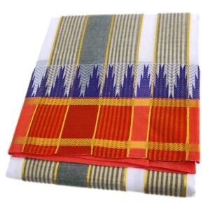 Tower Border With Gold Mundhi Vaishnava Dhoti