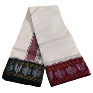5 Inch Namam Sangu Chakra Designed Half White Dhoti 9×5