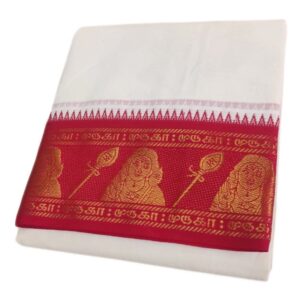 5 Inch Lord Murugar Designed Half White Dhoti 9×5