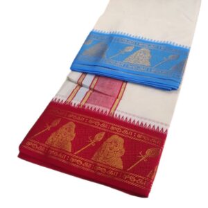 5 Inch Lord Murugar Designed Half White Dhoti 9×5
